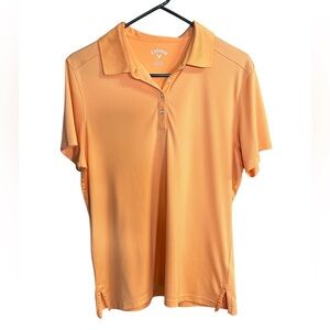 Callaway Women's Vibrant Orange and white striped Polo